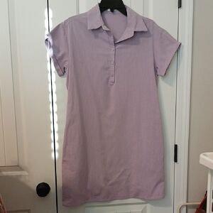 Zeagoo Lavender Short Sleeve Dress 100% cotton size S